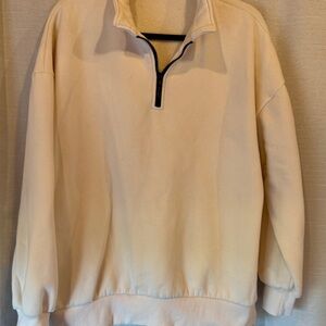 Women's Cream Half-Zip Sweatshirt